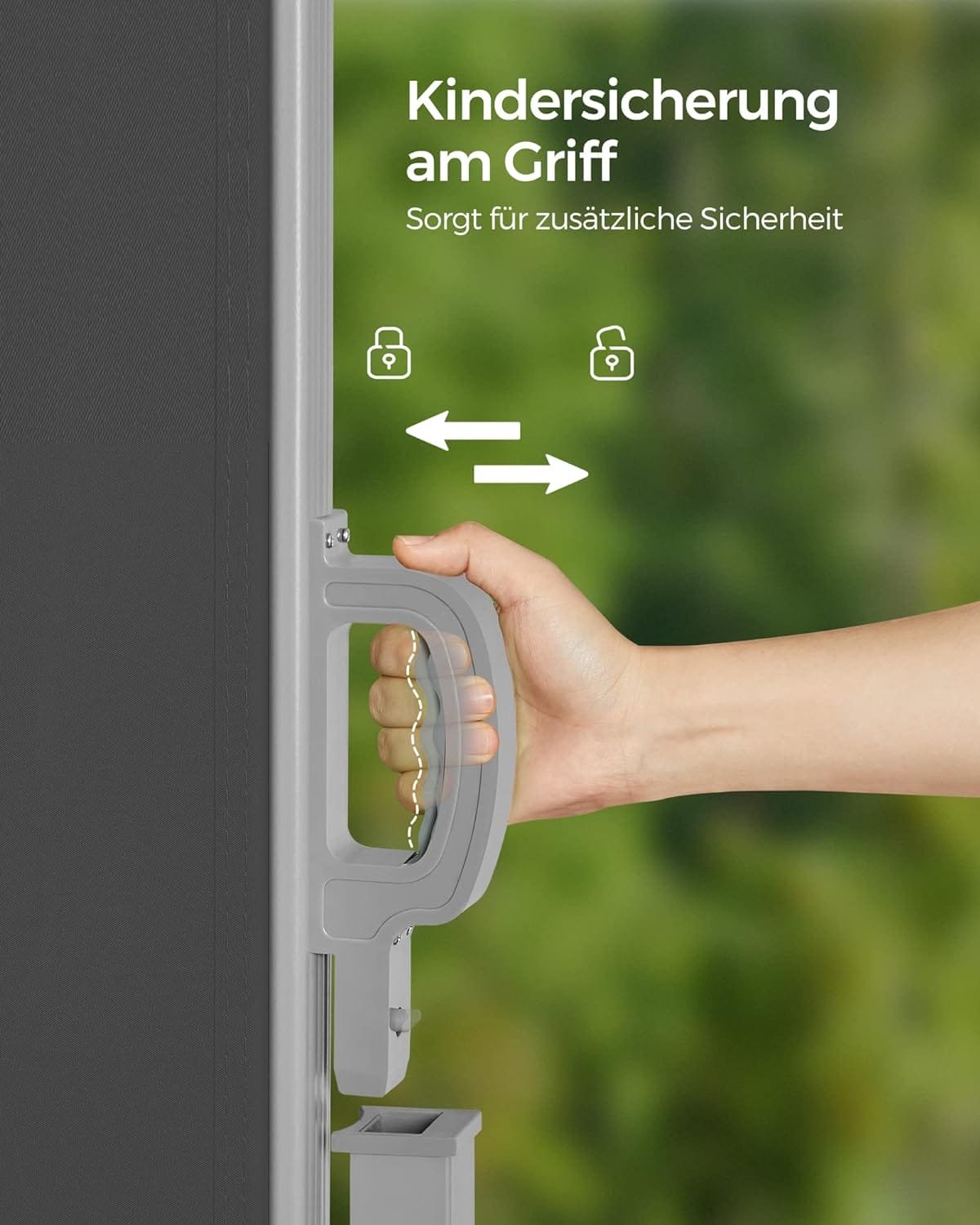 Sidomarkis Utdragbar 200 X 400 Cm, Insynsskydd, Solskydd, Ogenomskinlig, Sidorullgardin För Balkong, Uteplats, Trädgård, Antracit 5 Sidomarkis Utdragbar 200 X 400 Cm, Insynsskydd, Solskydd, Ogenomskinlig, Sidorullgardin För Balkong, Uteplats, Trädgård, Antracit - Bild 5