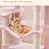 Mysig kattstol i rosa med mjuk hammock för inomhuskatter.