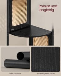 5-vånings Hörnhylla Bokhylla med Rotting Sidopaneler, 12,5 X 12,5 X 61,4 Ebenholtssvart 5 5-vånings Hörnhylla Bokhylla med Rotting Sidopaneler, 12,5 X 12,5 X 61,4 Ebenholtssvart - Bild 5