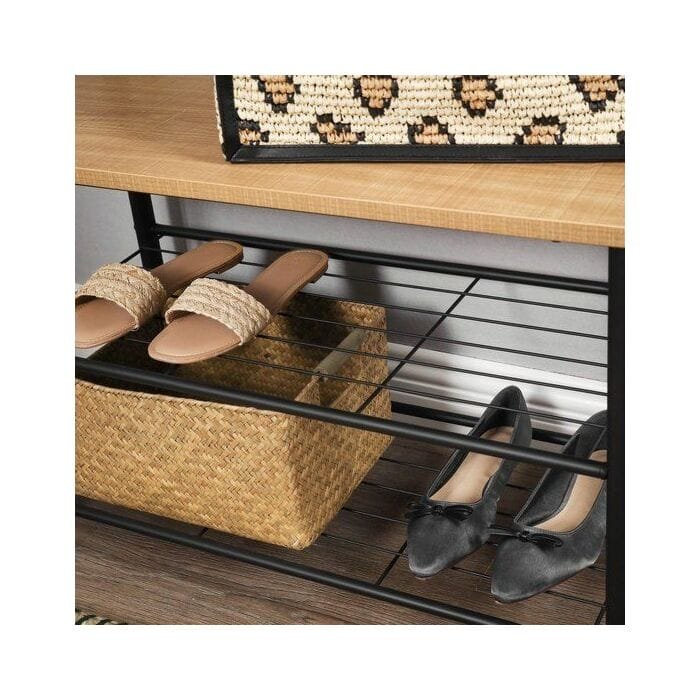 klädstativ, med 9 krokar, metall / trä, svart / brun 3 klädstativ, med 9 krokar, metall / trä, svart / brun - Bild 3