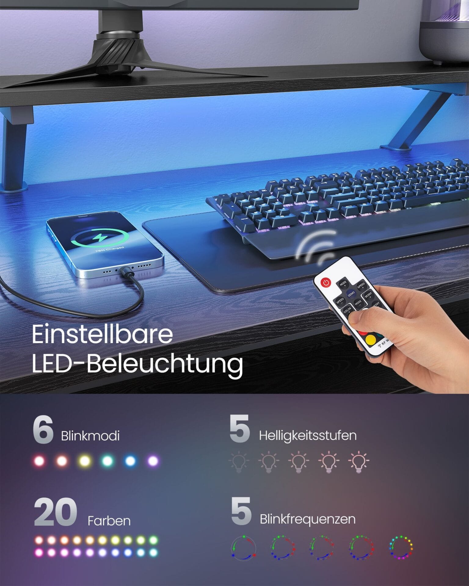 VASAGLE L-format skrivbord med grenuttag, hörnskrivbord, datorbord, träsvart 5 VASAGLE L-format skrivbord med grenuttag, hörnskrivbord, datorbord, träsvart - Bild 5