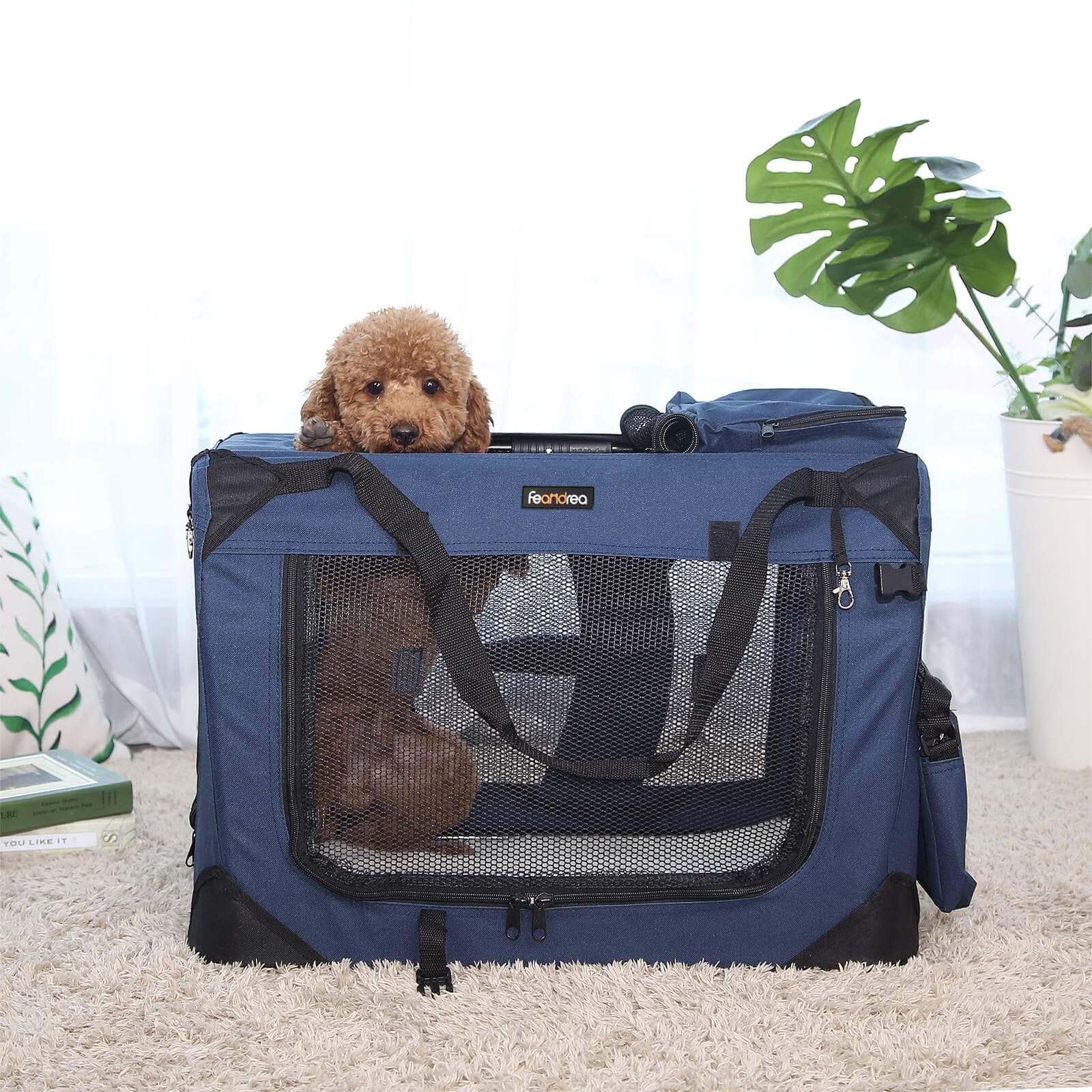 Hundhållare, Vikt Tyg Pet Carrier, 70 X 52 X 52 Cm, Mörkblå 3 Hundhållare, Vikt Tyg Pet Carrier, 70 X 52 X 52 Cm, Mörkblå - Bild 3