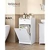 Badrumsskåp med Tvättkorg, Badrumsförvaring, 40 X 40 X 80,2 Cm, Molnvit 2 Badrumsskåp med Tvättkorg, Badrumsförvaring, 40 X 40 X 80,2 Cm, Molnvit - Bild 2
