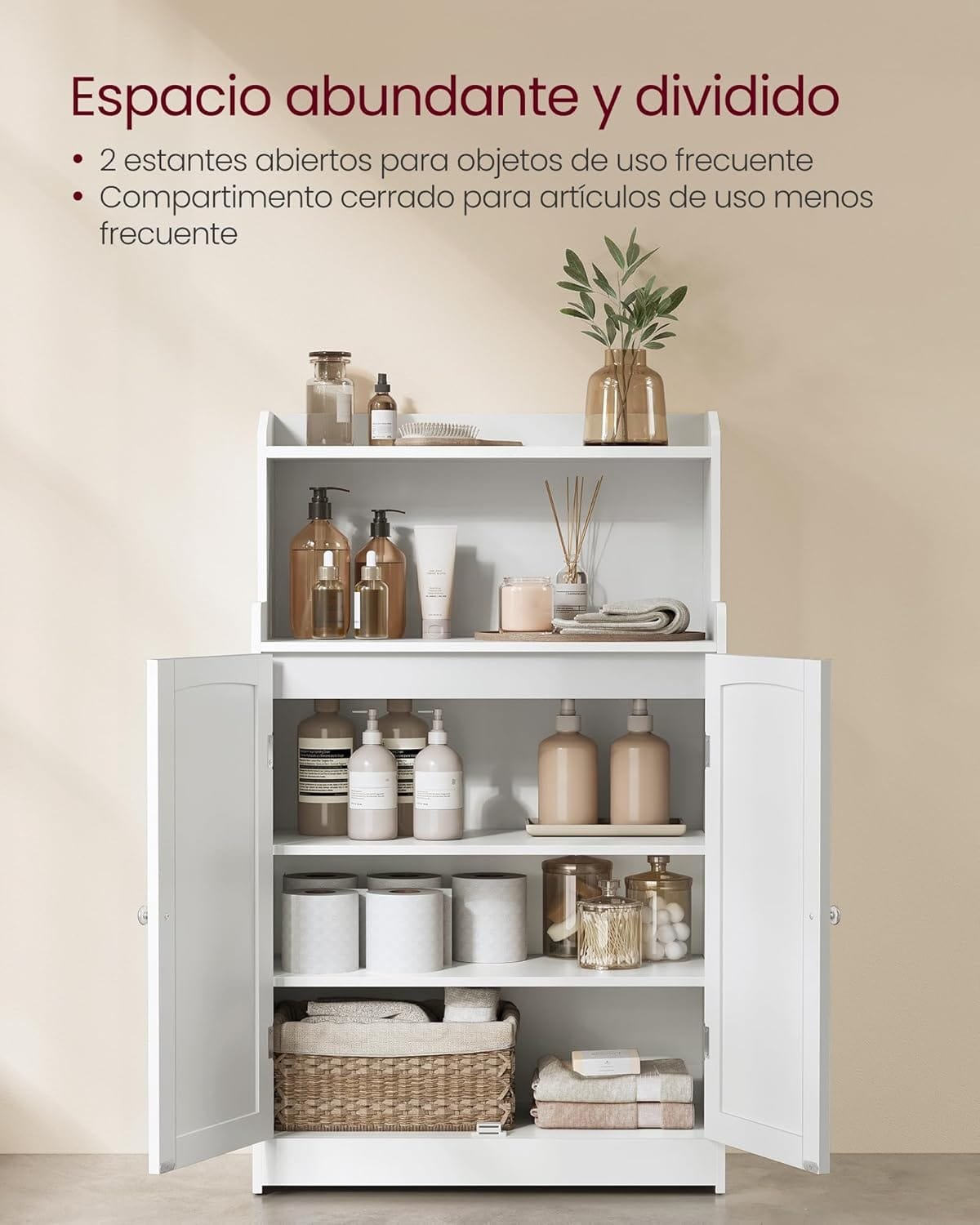 Badrumsskåp, Badrumsmöbler med 2 Dörrar, 30 X 60 X 100 Cm, Molnvit 4 Badrumsskåp, Badrumsmöbler med 2 Dörrar, 30 X 60 X 100 Cm, Molnvit - Bild 4