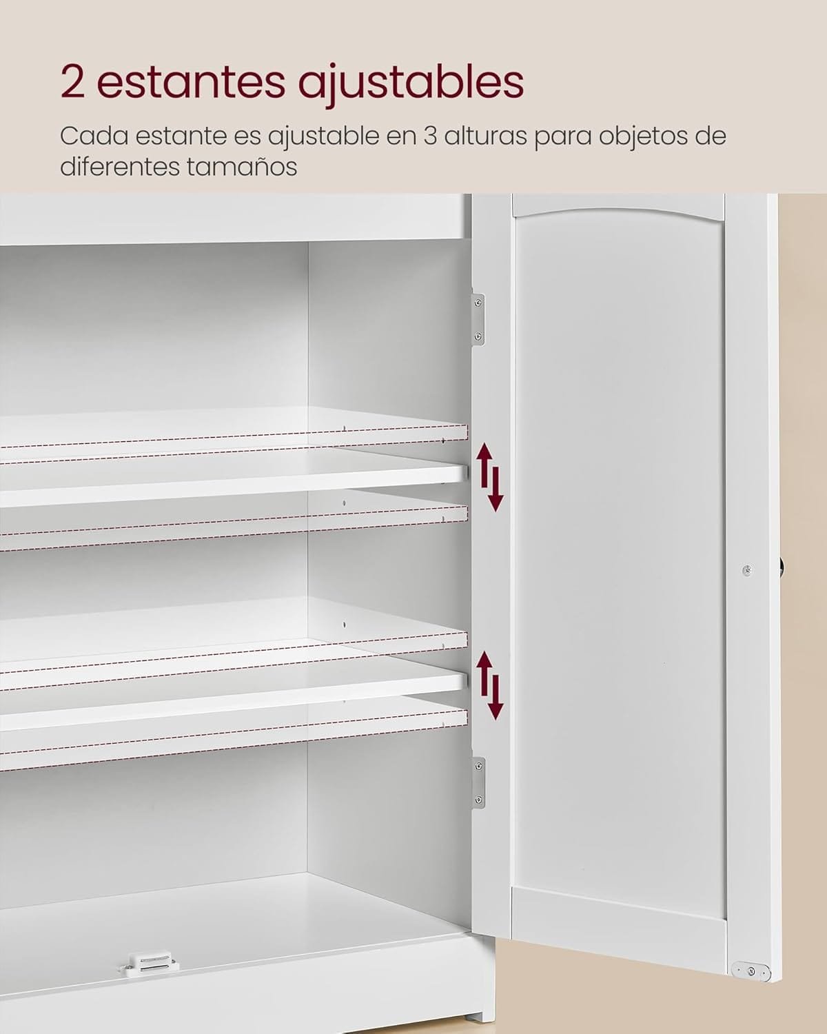 Badrumsskåp, Badrumsmöbler med 2 Dörrar, 30 X 60 X 100 Cm, Molnvit 6 Badrumsskåp, Badrumsmöbler med 2 Dörrar, 30 X 60 X 100 Cm, Molnvit - Bild 6