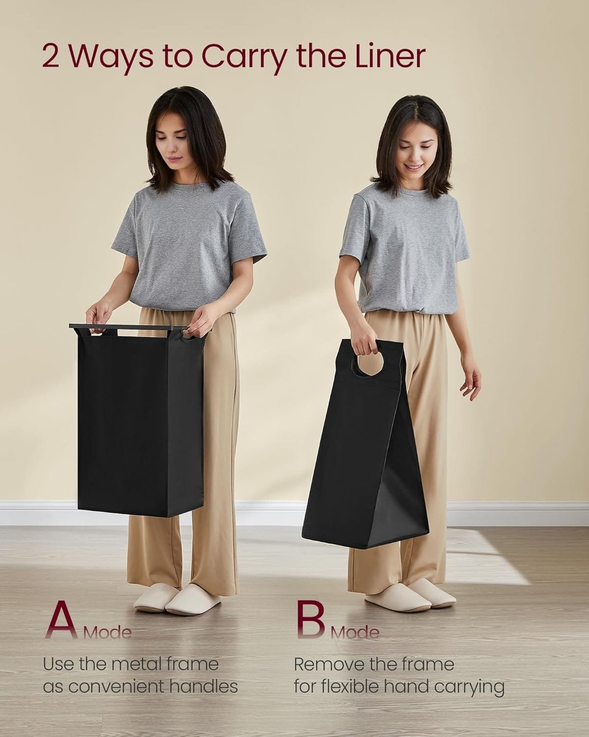 Tvättkorg, 4-fack, 4 X 40l, 116 X 33 X 72 Cm, Rustik Brun Och Svart 2 Tvättkorg, 4-fack, 4 X 40l, 116 X 33 X 72 Cm, Rustik Brun Och Svart - Bild 2