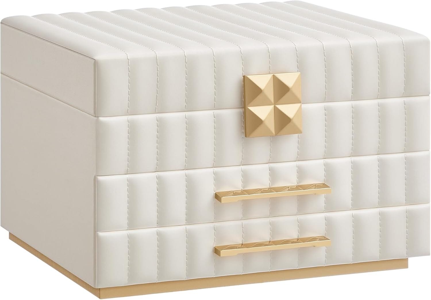 3-vånings Smyckeskrin med Spegel, Smyckeskåp , 21,5 X 24 X 15,8 Cm, Presentidé, Molnvit 1 3-vånings Smyckeskrin med Spegel, Smyckeskåp , 21,5 X 24 X 15,8 Cm, Presentidé, Molnvit