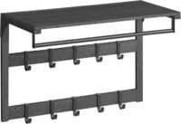 Vägghängd klädhängare med 10 avtagbara krokar i kolgrå och bläcksvart.
