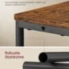 Sidobord med träskiva och metallram, rustikt design.