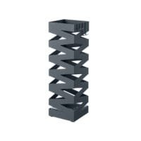 Paraplystativ i Metall, Fyrkantigt Paraplyhållarställ, med 4 Krokar, 15,5 X 15,5 X 49 Cm, Antracitgrå
