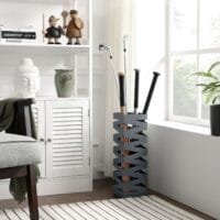 Paraplystativ i Metall, Fyrkantigt Paraplyhållarställ, med 4 Krokar, 15,5 X 15,5 X 49 Cm, Antracitgrå 4 Paraplystativ i Metall, Fyrkantigt Paraplyhållarställ, med 4 Krokar, 15,5 X 15,5 X 49 Cm, Antracitgrå - Bild 4