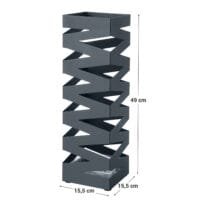 Paraplystativ i Metall, Fyrkantigt Paraplyhållarställ, med 4 Krokar, 15,5 X 15,5 X 49 Cm, Antracitgrå 7 Paraplystativ i Metall, Fyrkantigt Paraplyhållarställ, med 4 Krokar, 15,5 X 15,5 X 49 Cm, Antracitgrå - Bild 7