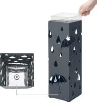 Paraplystativ i Metall, Fyrkantig Paraplyhållare , 15,5 X 15,5 X 49 Cm, Antracitgrå 6 Paraplystativ i Metall, Fyrkantig Paraplyhållare , 15,5 X 15,5 X 49 Cm, Antracitgrå - Bild 6