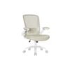 Havregrynsbeige ergonomisk kontorsstol med svankstöd och armstöd.