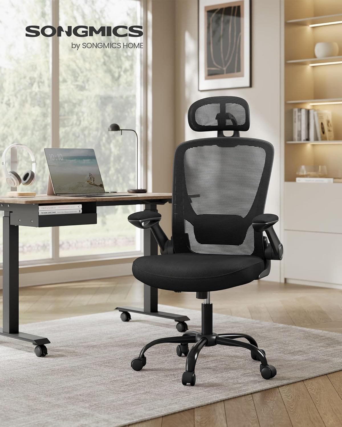 Kontorsstol Ergonomisk Skrivbordsstol Snurrstol med Mesh Vadderat Svankstöd - Bläcksvart 2 Kontorsstol Ergonomisk Skrivbordsstol Snurrstol med Mesh Vadderat Svankstöd - Bläcksvart - Bild 2