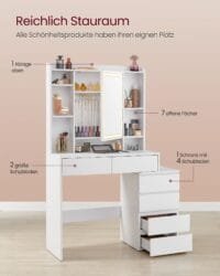 LED-belysningsbord med justerbar ljusstyrka, sminkbord, Cloud White 4 LED-belysningsbord med justerbar ljusstyrka, sminkbord, Cloud White - Bild 4