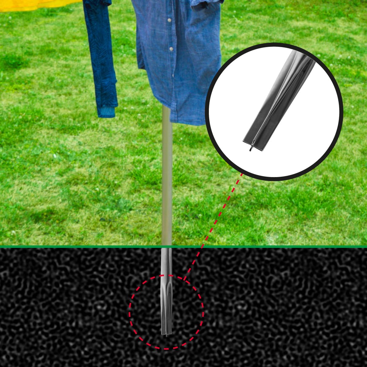 Torkställning och Klädhängare - trädgård fyra spetsiga CAPRI 5 Torkställning och Klädhängare - trädgård fyra spetsiga CAPRI - Bild 5