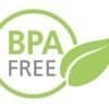 BPA-fri matlåda med grönt bladmärke för säker förvaring.