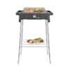Elektrisk grill för utomhusbruk med rostfritt stålben och grillplatta.
