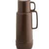 Termos i silverfärgad design för drycker, 1 liter kapacitet.
