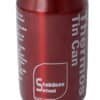 Röd stålburk för drycker med lock, 280ml kapacitet.