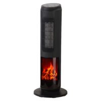 BREND Elektrisk värmekamin med atmosfärseld - Keramisk - Svart