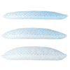 Justerbar huvudkudde i blå och vit med memory foam.