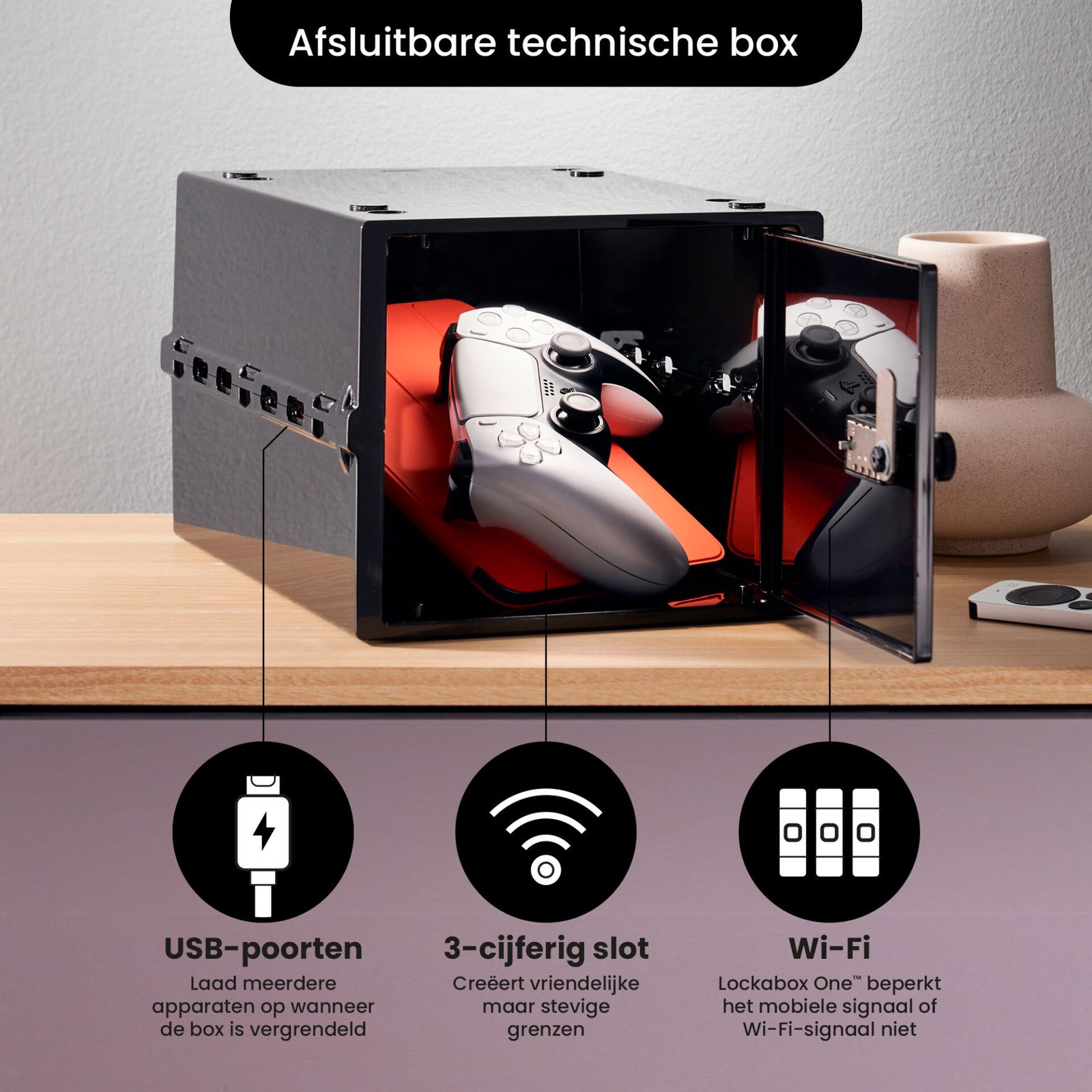 Lockabox One™ Låsbar medicinskåp - Förvaringsbox med kodlås - Svart 5 Lockabox One™ Låsbar medicinskåp - Förvaringsbox med kodlås - Svart - Bild 5