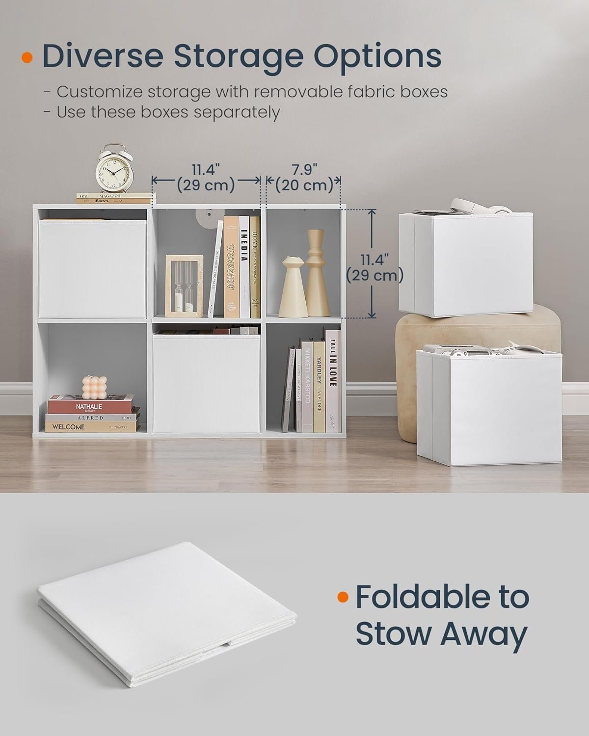 Verktygslös montering, Förvaringsenhet, Hylla, Bokhylla, 27 x 83 x 61,8 cm, Snövit 5 Verktygslös montering, Förvaringsenhet, Hylla, Bokhylla, 27 x 83 x 61,8 cm, Snövit - Bild 5