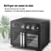 Stor svart Airfryer och ugn med dubbla dörrar för 32 liter kapacitet.