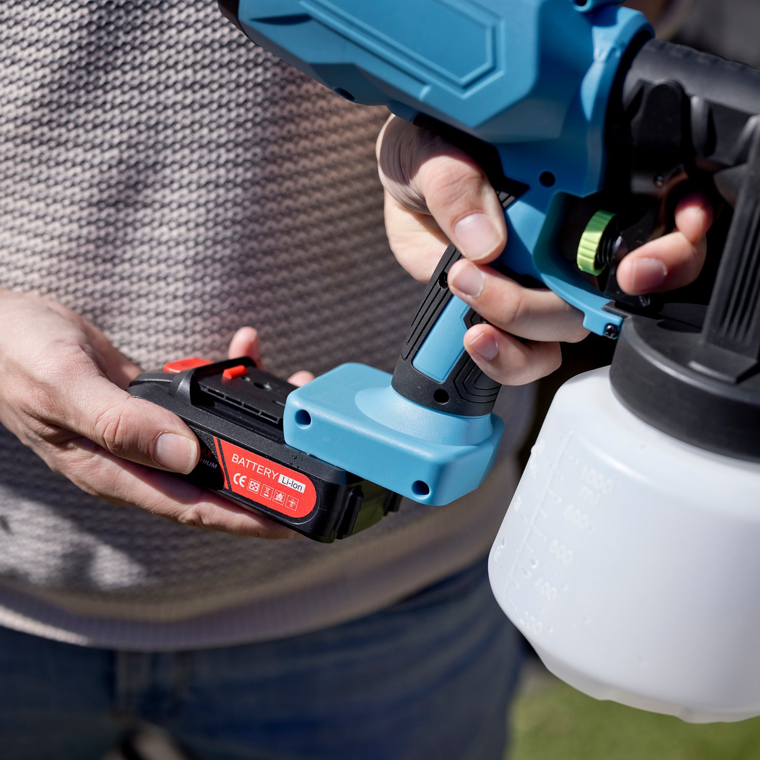 QLT Batteridriven färgspruta för färg, lack och bets – Airbrush spraypistol – 800ML 6 QLT Batteridriven färgspruta för färg, lack och bets – Airbrush spraypistol – 800ML - Bild 6