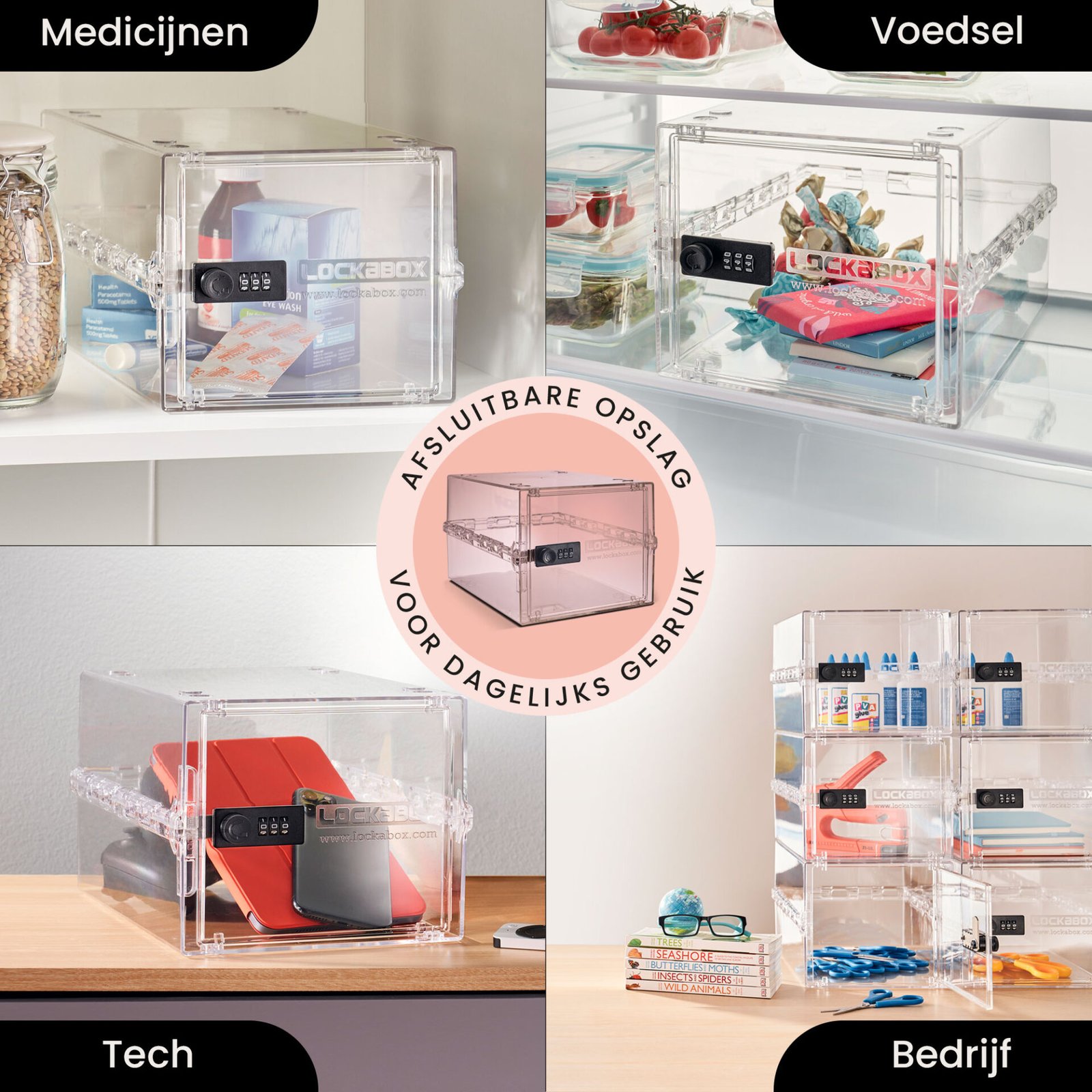 Låsbart medicinskåp - Förvaringsbox med kodlås - Kristall 3 Låsbart medicinskåp - Förvaringsbox med kodlås - Kristall - Bild 3