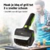 Trådlös roterande BBQ-borste för snabb rengöring.