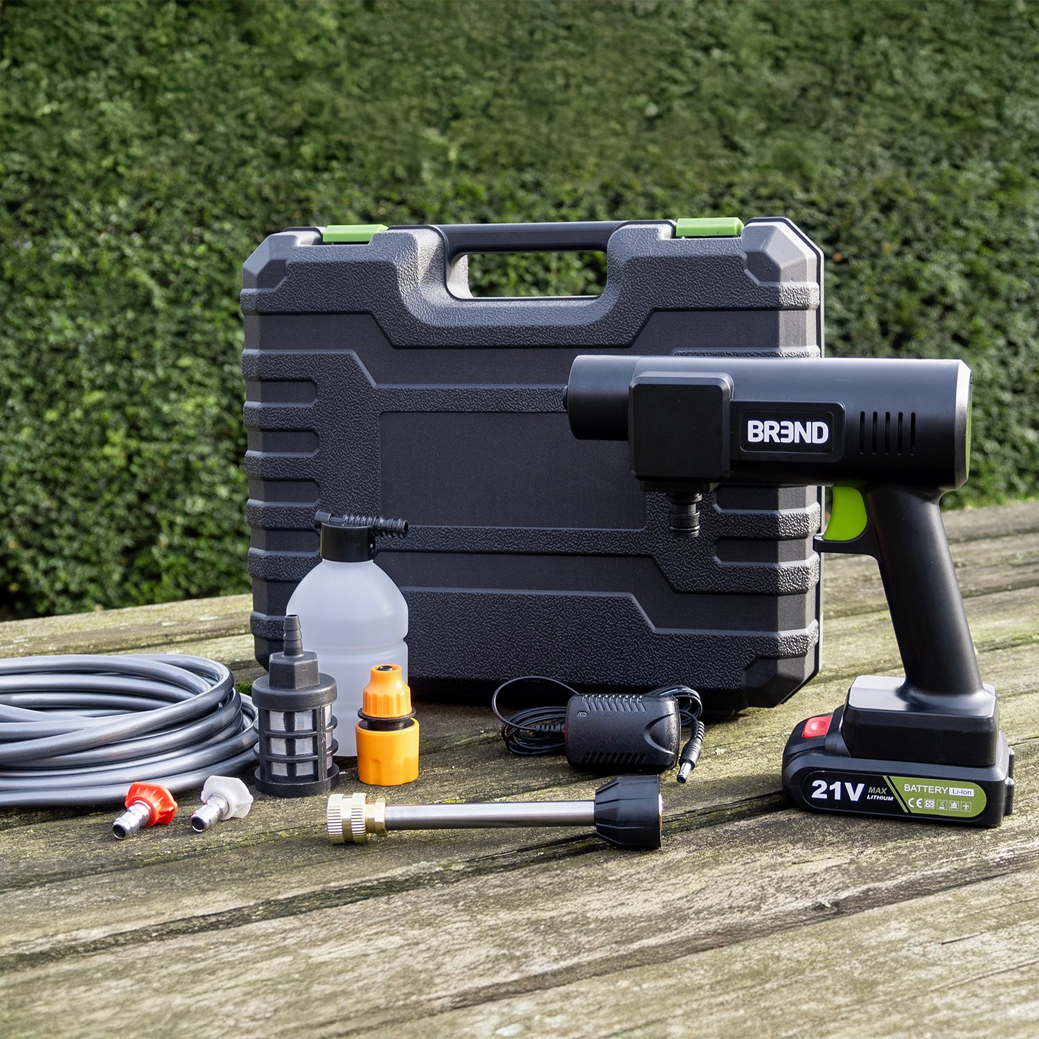 BREND Trådlös högtryckstvätt med batteri och 3 sprutpåsar - Svart 2 BREND Trådlös högtryckstvätt med batteri och 3 sprutpåsar - Svart - Bild 2
