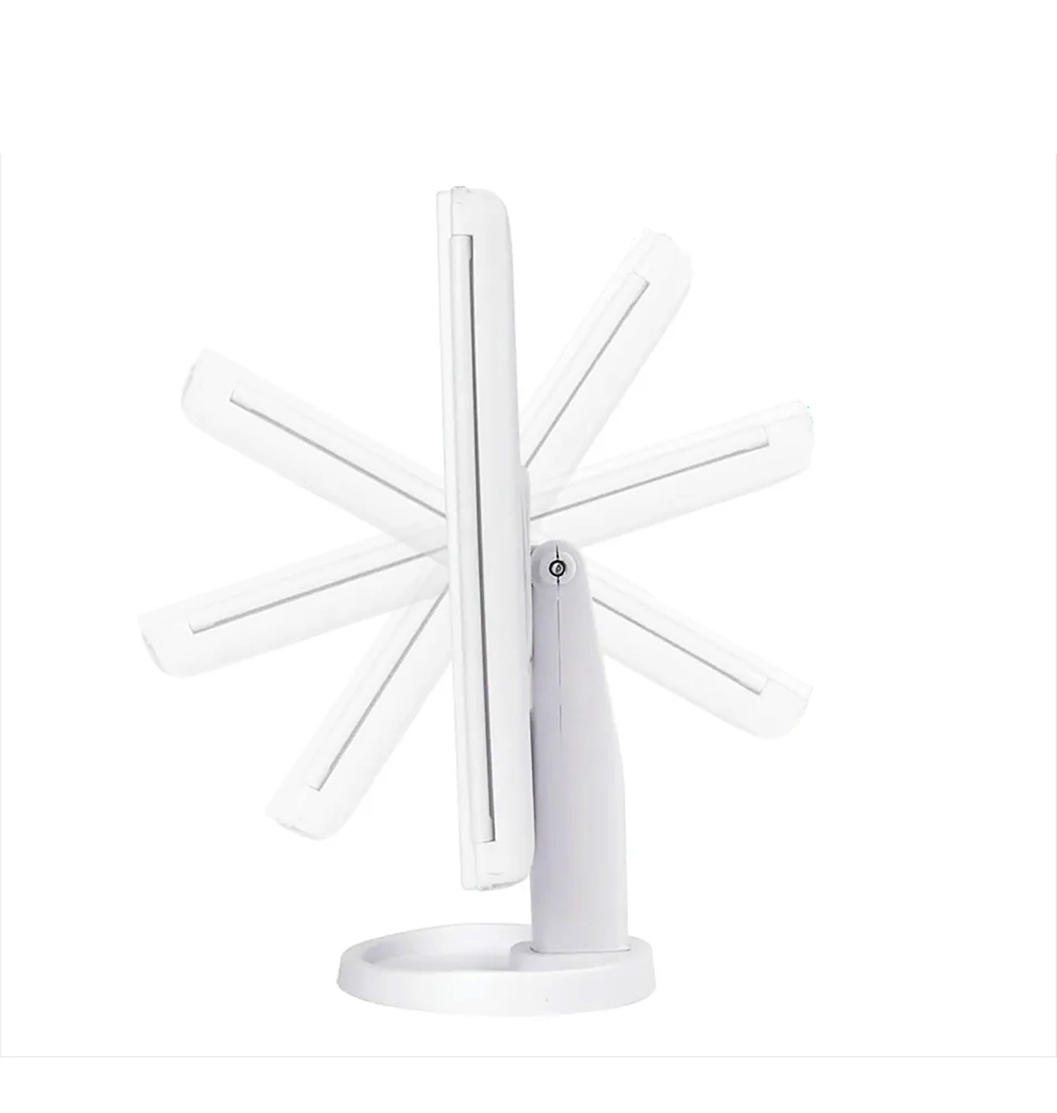 Hopfällbar sminkspegel med 3 sidor, dimbar belysning, 21 LED-lampor, bordsspegel - vit 2 Hopfällbar sminkspegel med 3 sidor, dimbar belysning, 21 LED-lampor, bordsspegel - vit - Bild 2