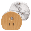 Fågelholk med sensor och naturljud för fåglar, trä och marmor design.