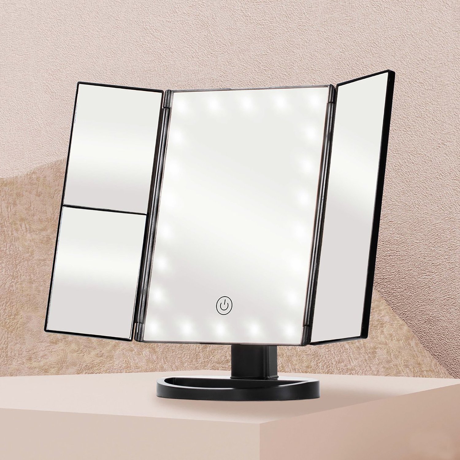 Nexxt Sminkspegel med LED-ljus – Hopfällbar & Förstoring 2x/3x - Svart 3 Nexxt Sminkspegel med LED-ljus – Hopfällbar & Förstoring 2x/3x - Svart - Bild 3