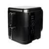 Svart Airfryer med digital display och dubbla korgar.