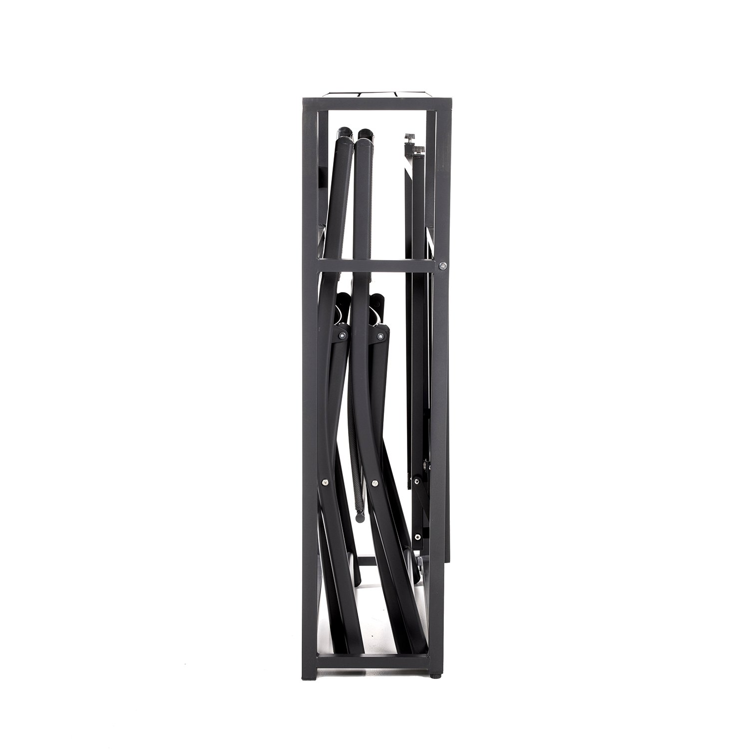 QLT 3-delad bistroset hopfällbar – stålkantbordsset för 2 personer - svart 6 QLT 3-delad bistroset hopfällbar – stålkantbordsset för 2 personer - svart - Bild 6