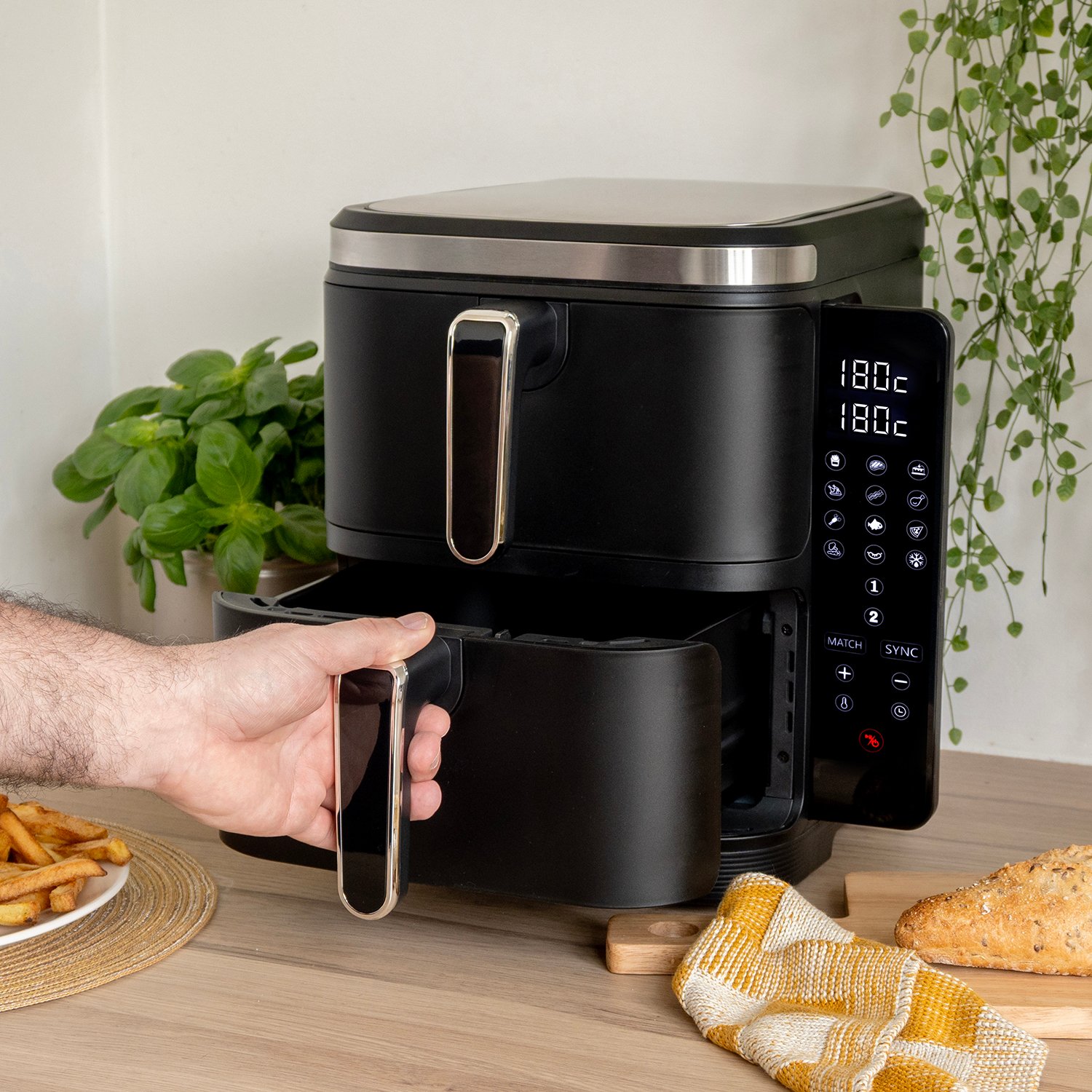 Nexxt Dubbelstaplad Airfryer med 12 matlagningsprogram – 11 liter – Svart 6 Nexxt Dubbelstaplad Airfryer med 12 matlagningsprogram – 11 liter – Svart - Bild 6