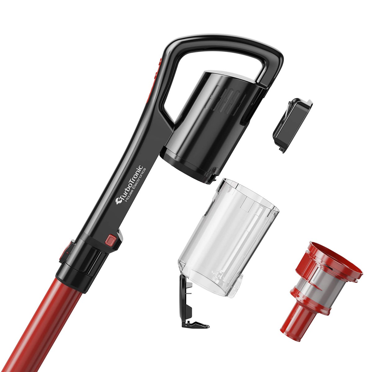 TurboTronic LZ6 Trådlös Dammsugare med Laser och Handdammsugare - Röd 6 TurboTronic LZ6 Trådlös Dammsugare med Laser och Handdammsugare - Röd - Bild 6