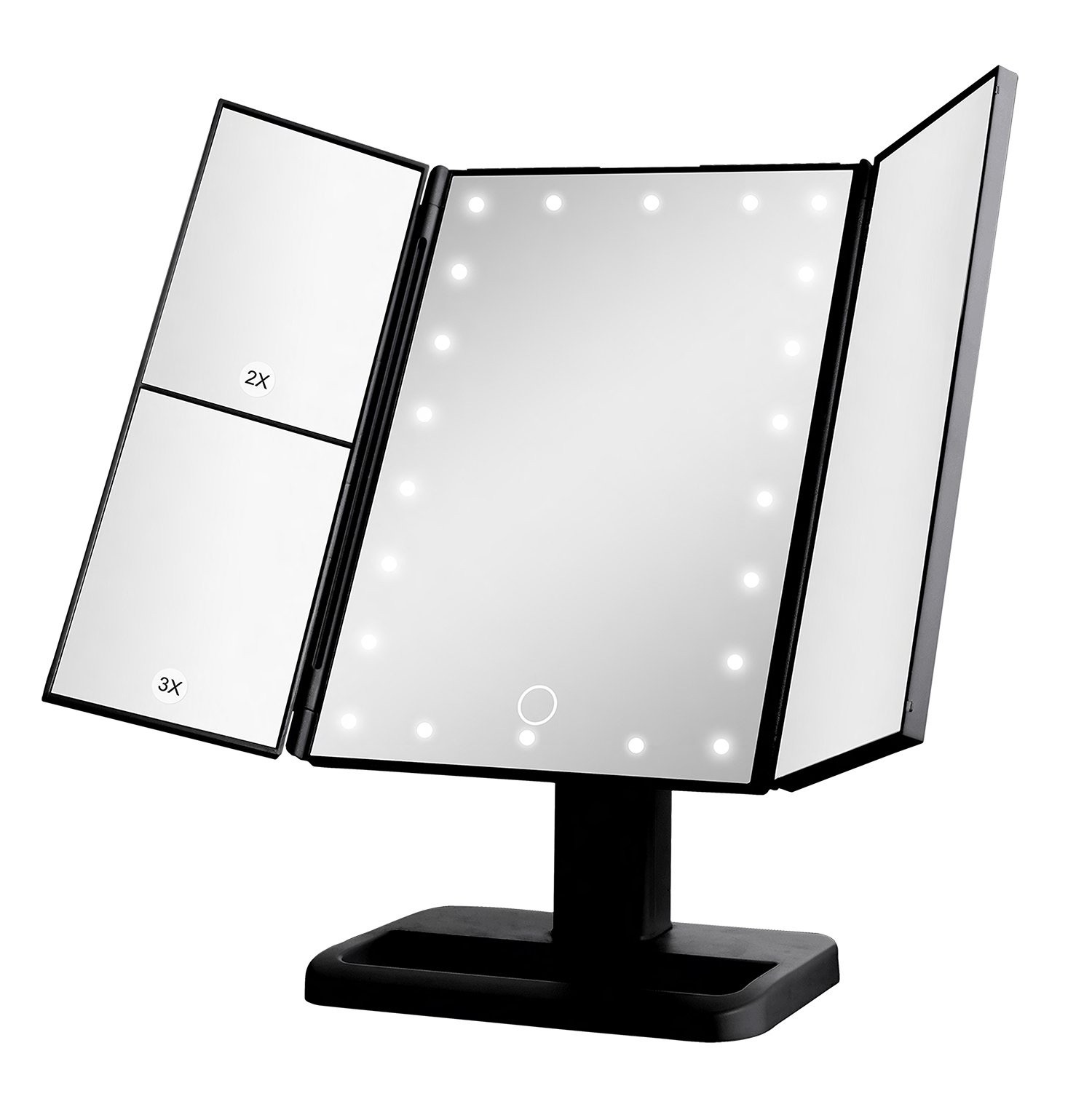 Nexxt Sminkspegel med LED-ljus – Hopfällbar & Förstoring 2x/3x - Svart 2 Nexxt Sminkspegel med LED-ljus – Hopfällbar & Förstoring 2x/3x - Svart - Bild 2