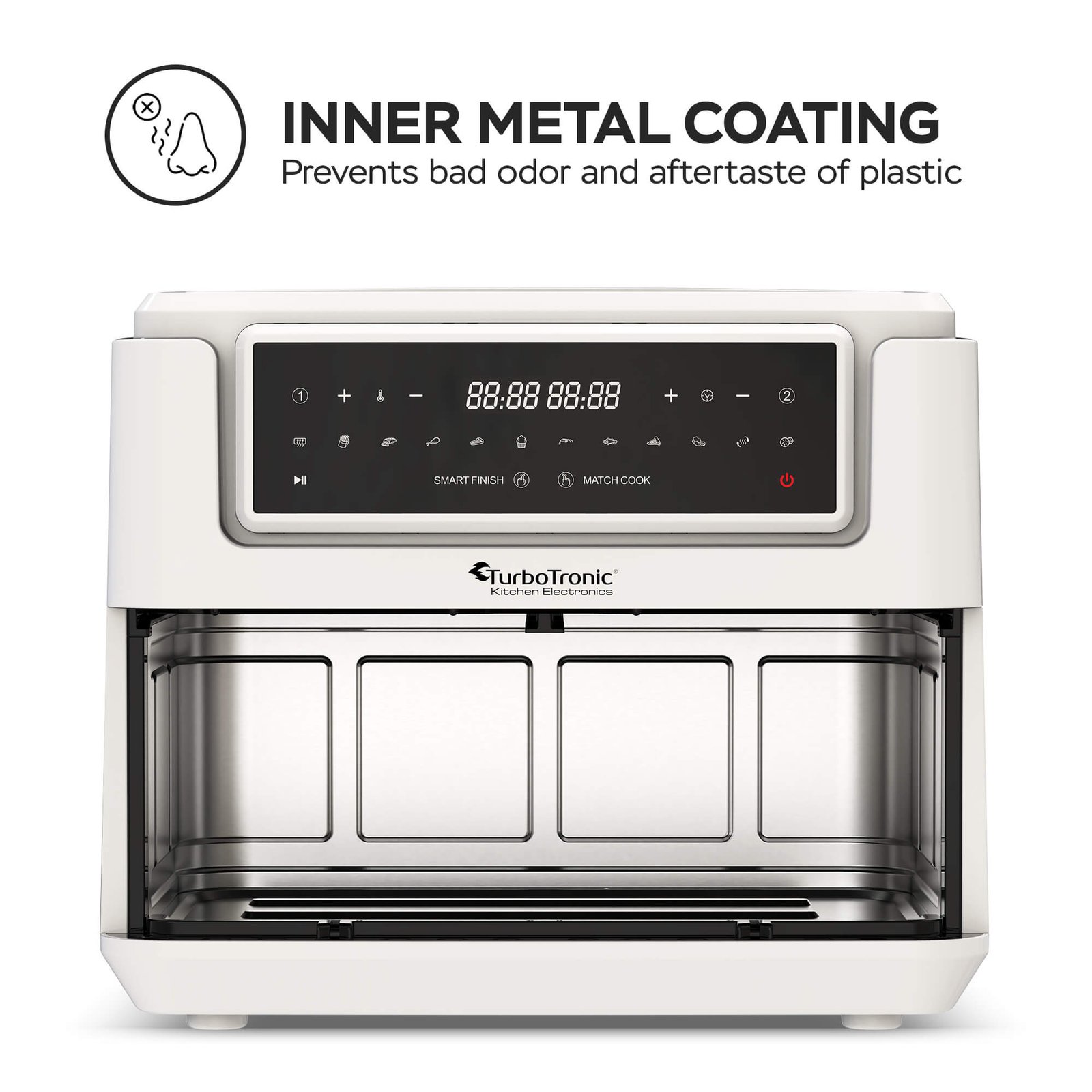 TurboTronic AF118 Dubbel Airfryer XL - Digital Varmluftsfritös - 7,6 Liter - Vit 6 TurboTronic AF118 Dubbel Airfryer XL - Digital Varmluftsfritös - 7,6 Liter - Vit - Bild 6