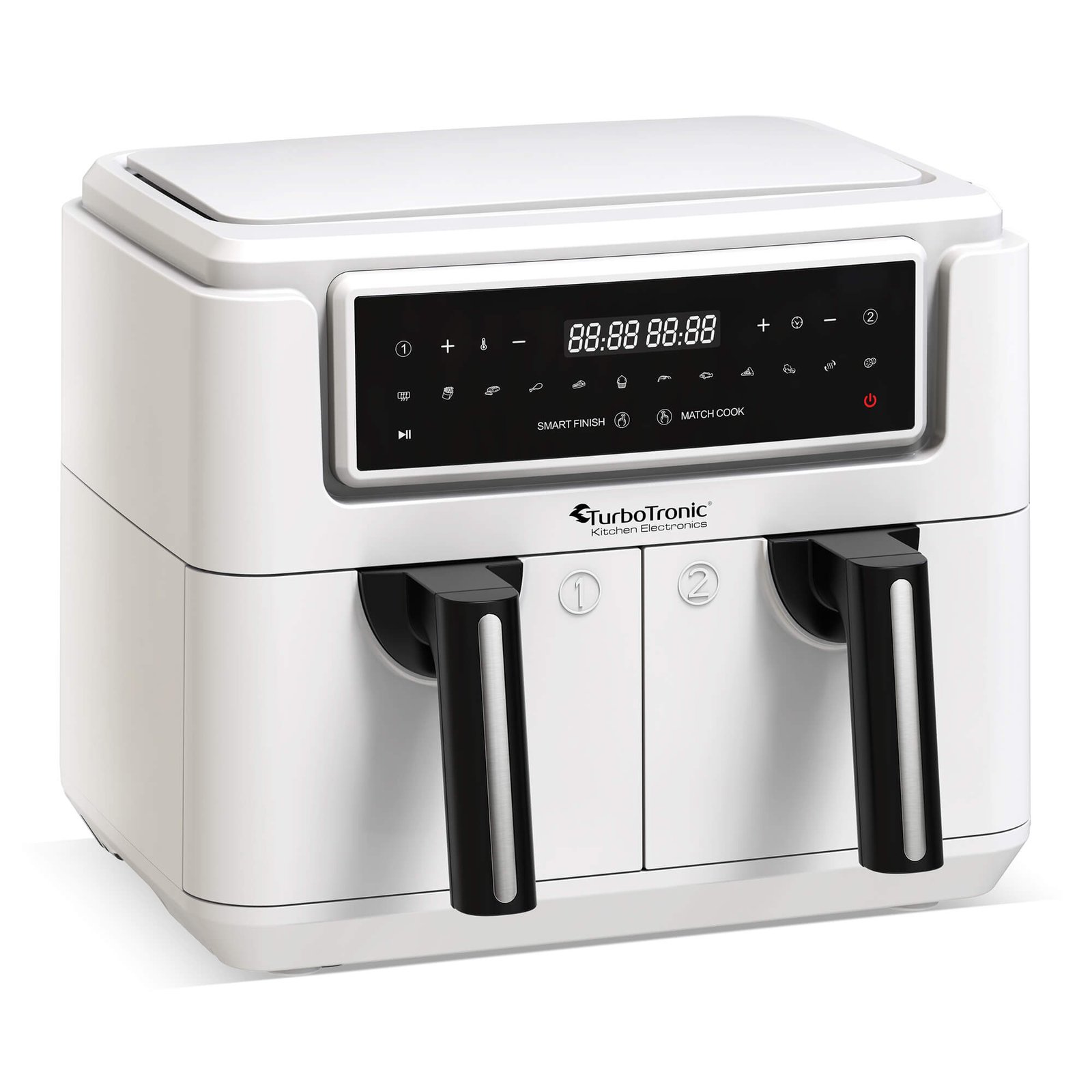 TurboTronic AF118 Dubbel Airfryer XL - Digital Varmluftsfritös - 7,6 Liter - Vit 2 TurboTronic AF118 Dubbel Airfryer XL - Digital Varmluftsfritös - 7,6 Liter - Vit - Bild 2