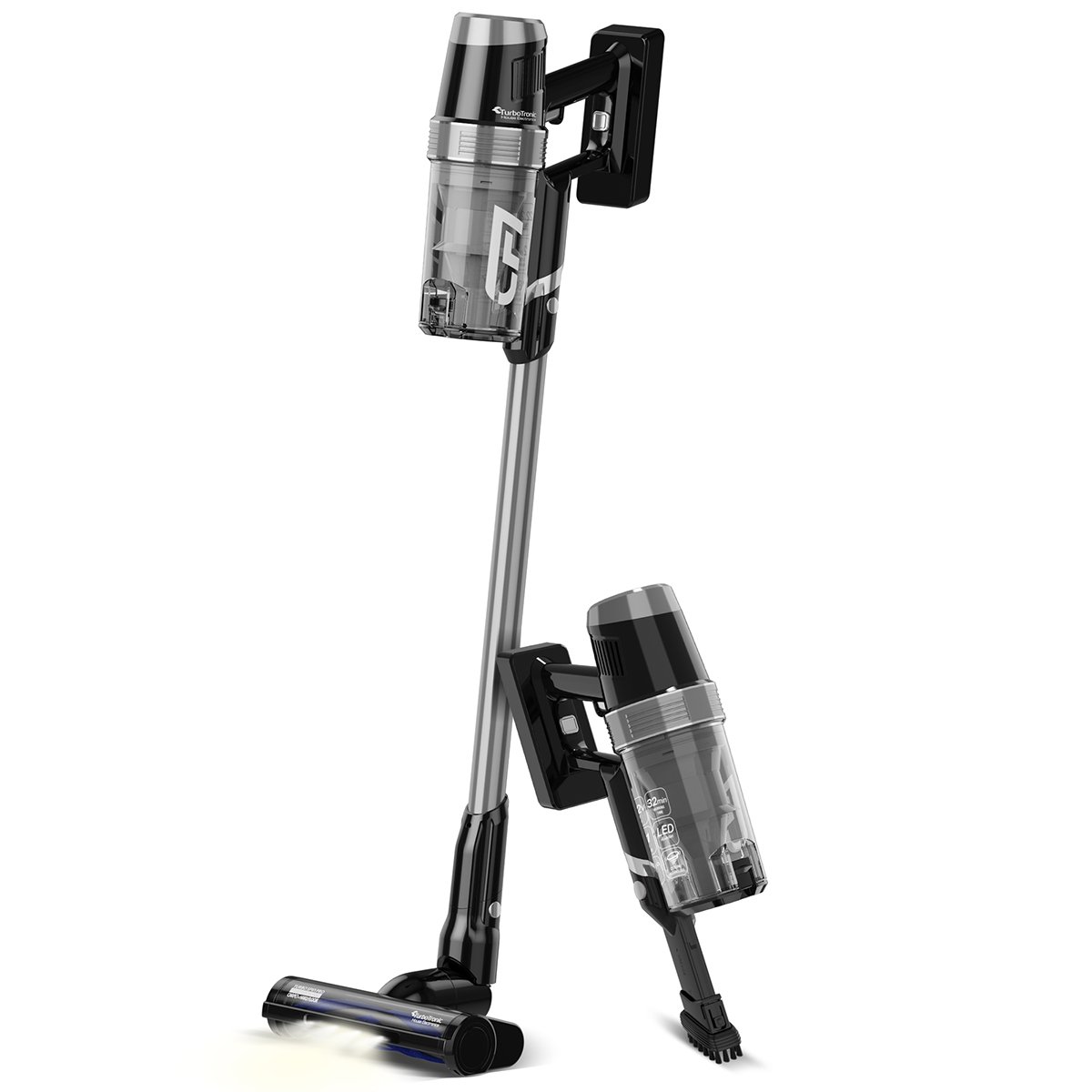 TurboTronic CF7 Trådlös Skaftdammsugare med Handdammsugare - Svart/Silver 1 TurboTronic CF7 Trådlös Skaftdammsugare med Handdammsugare - Svart/Silver