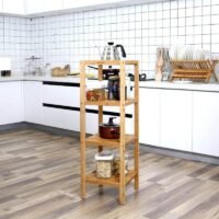 SONGMICS 4 Tier Multifunctional Bathroom Shelves 100% Bamboo Storage Unit 4 SONGMICS 4 Tier Multifunctional Bathroom Shelves 100% Bamboo Storage Unit - Bild 4