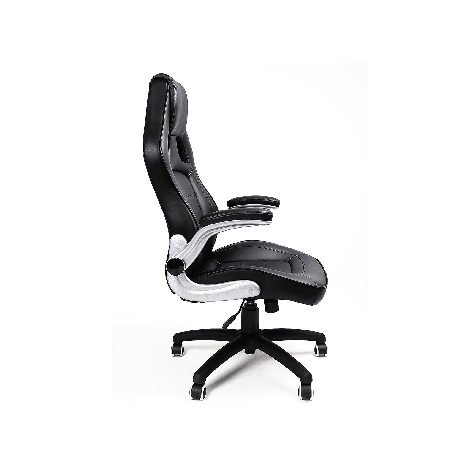 SONGMICS Sporty Shaped Office Chair, Swivel Armchair, with Armrests, High Backrest, Adjustable Height, Tilt for Swinging, Ergonomic Design, Black OBG62B 2 SONGMICS Sporty Shaped Office Chair, Swivel Armchair, with Armrests, High Backrest, Adjustable Height, Tilt for Swinging, Ergonomic Design, Black OBG62B - Bild 2