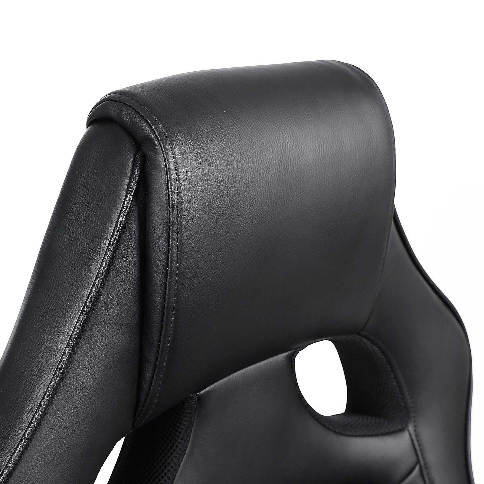 SONGMICS Sporty Shaped Office Chair, Swivel Armchair, with Armrests, High Backrest, Adjustable Height, Tilt for Swinging, Ergonomic Design, Black OBG62B 4 SONGMICS Sporty Shaped Office Chair, Swivel Armchair, with Armrests, High Backrest, Adjustable Height, Tilt for Swinging, Ergonomic Design, Black OBG62B - Bild 4