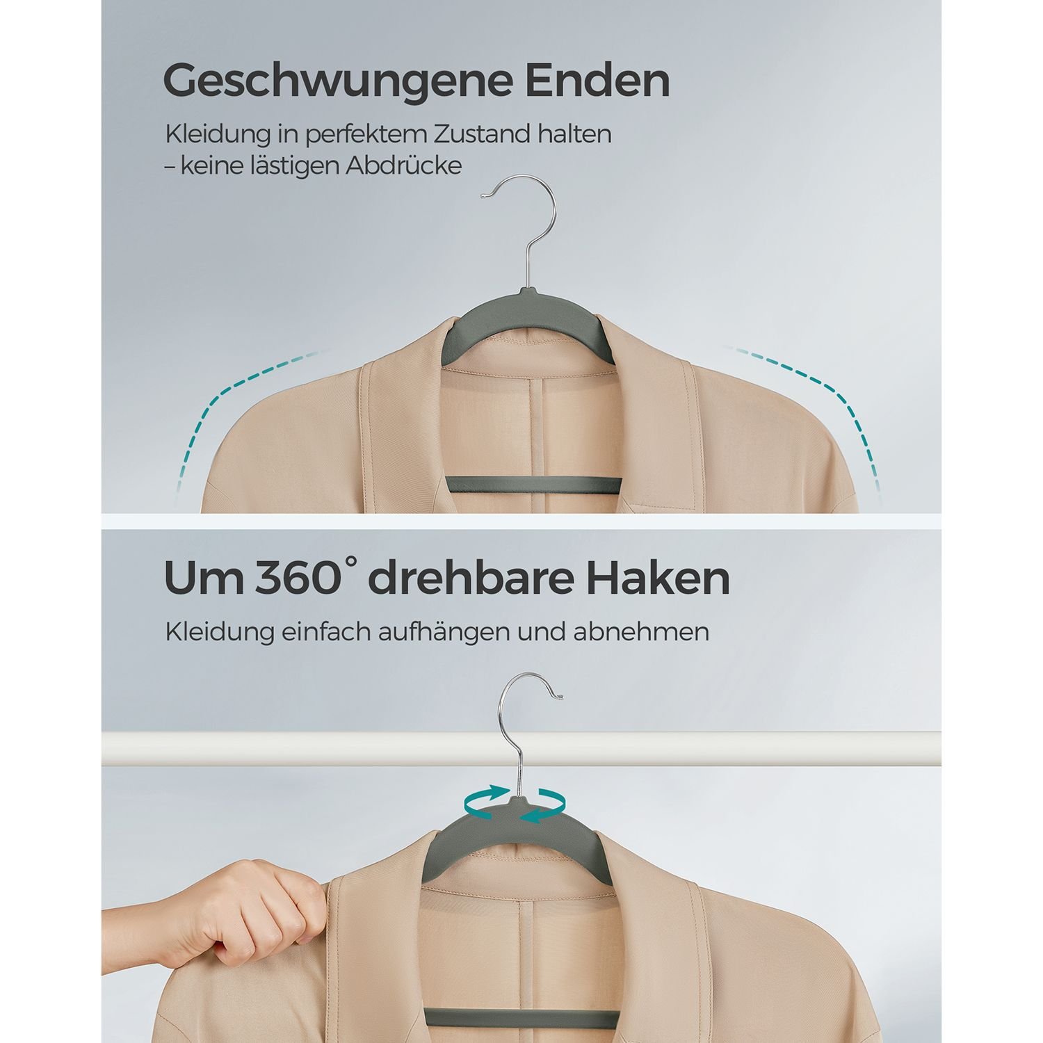 VASAGLE dressing table with LED lighting, 3 colors with adjustable brightness, dressing table with mirror, cosmetic table with adjustable shelves, 2 drawers, modern, ink black RDT123B01 7 VASAGLE dressing table with LED lighting, 3 colors with adjustable brightness, dressing table with mirror, cosmetic table with adjustable shelves, 2 drawers, modern, ink black RDT123B01 - Bild 7