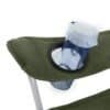 Fällbar campingstol med mugghållare i militärgrön färg.